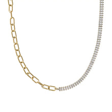 Gold Tennis and Paperclip Choker