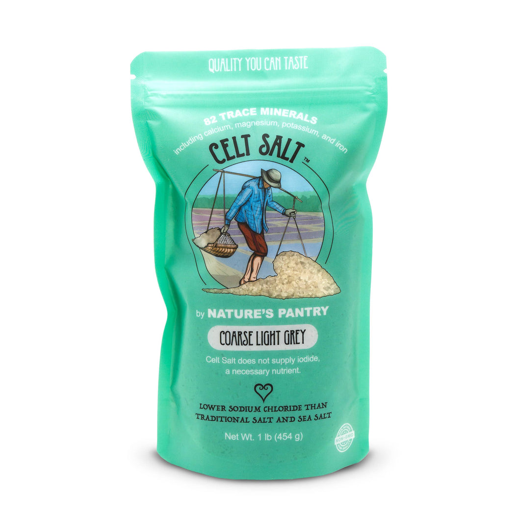 Coarse Light Grey Celtic Sea Salt,- 1 lb(16 oz) Resealable Bag