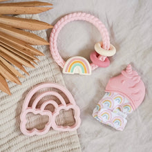 Ritzy Rattle™ Silicone Teether Rattles  | Highland Cow