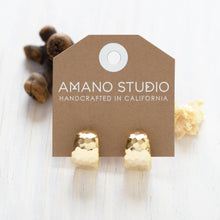 Hammered Vintage Style Hoops: Yellow Gold