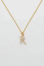 Gold Dainty Pearl Initial Pendant Necklace
