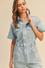 Light Denim Utility Jumpsuit