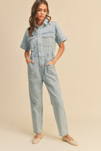 Light Denim Utility Jumpsuit
