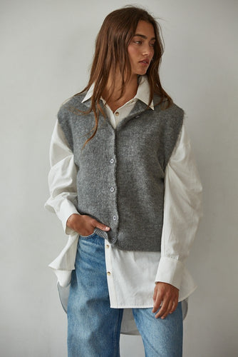 The Emerson Button Down Vest Top