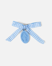 Miraculous Medal Blue Gingham Petite Bow