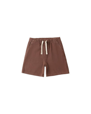 Perry Short | Baby + Kids |Chocolate & Marine Gingham