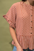 The Sayler Gingham Ruffle Top
