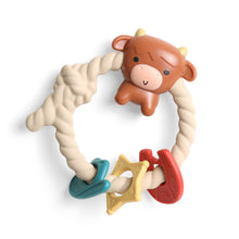 Ritzy Rattle™ Silicone Teether Rattles  | Highland Cow