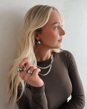 Mia Thick Silver Herringbone Necklace