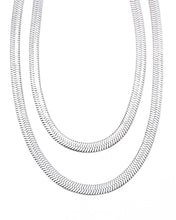 Mia Thick Silver Herringbone Necklace