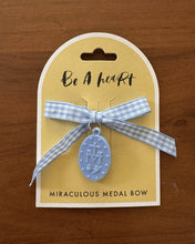 Miraculous Medal Blue Gingham Petite Bow