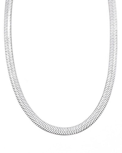 Mia Thick Silver Herringbone Necklace