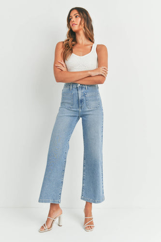 The Patch Pocket Wide Leg Jeans