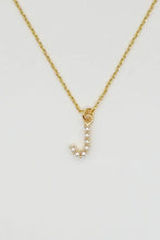 Gold Dainty Pearl Initial Pendant Necklace