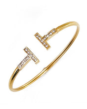 Agnes Crystal Bangle Cuff Bracelet | Gold
