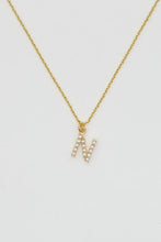 Gold Dainty Pearl Initial Pendant Necklace