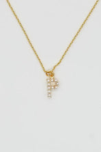 Gold Dainty Pearl Initial Pendant Necklace