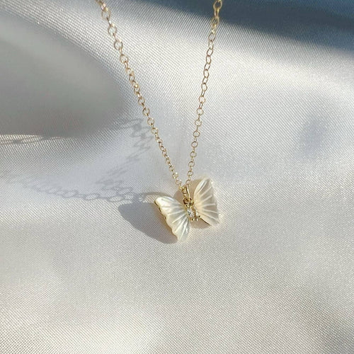 Brynn Butterfly Mother of Pearl Necklace