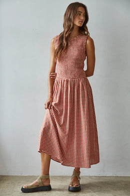 The Sayler Gingham Smocked Dress