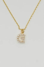 Gold Dainty Pearl Initial Pendant Necklace