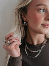 Mia Thick Silver Herringbone Necklace