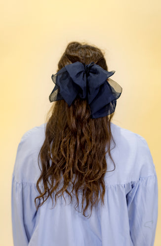 Blue Orchid Chiffon Bow Hair Clip