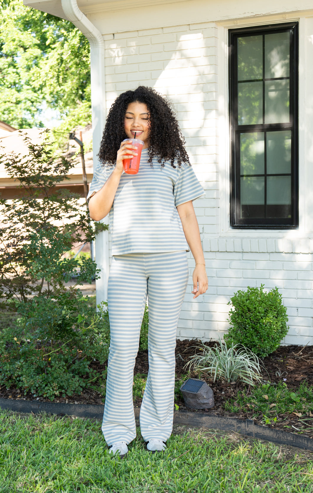Flared Stripe Pants