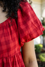 Puff Sleeve Gingham Mini Dress