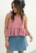 Daina Gingham Peplum Top Woven