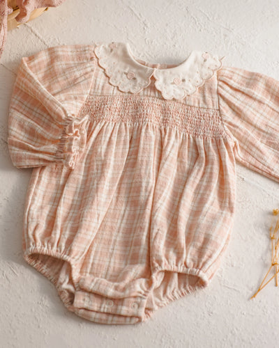 Callie Romper | Pink Plaid | Baby