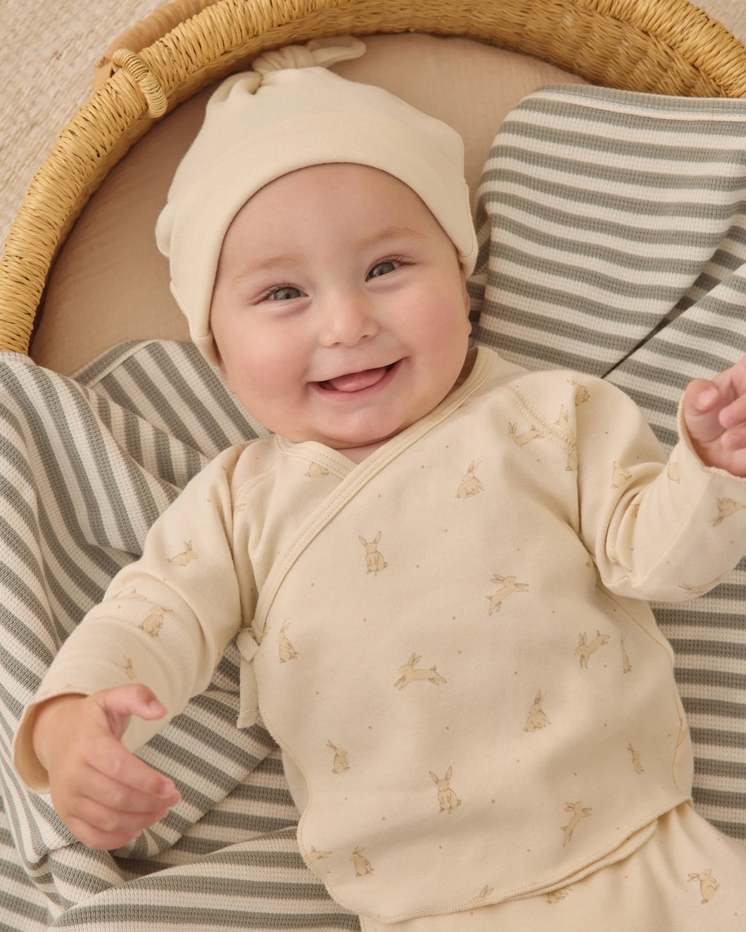 Wrap Top + Footie Pant Set | Melon Micro + Bunnies| Baby