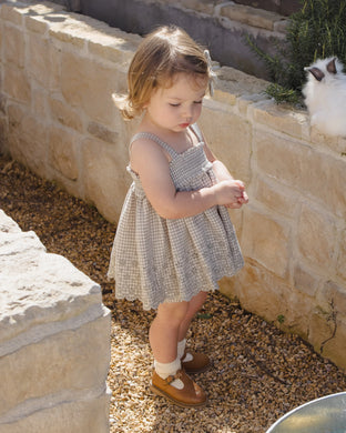 Mae Smocked Top + Bloomer Set | Sage Gingham | Baby + Kids