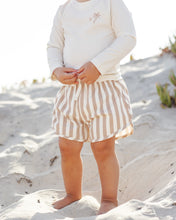 Boys Swim Short | Baby | Retro Latte Stripe
