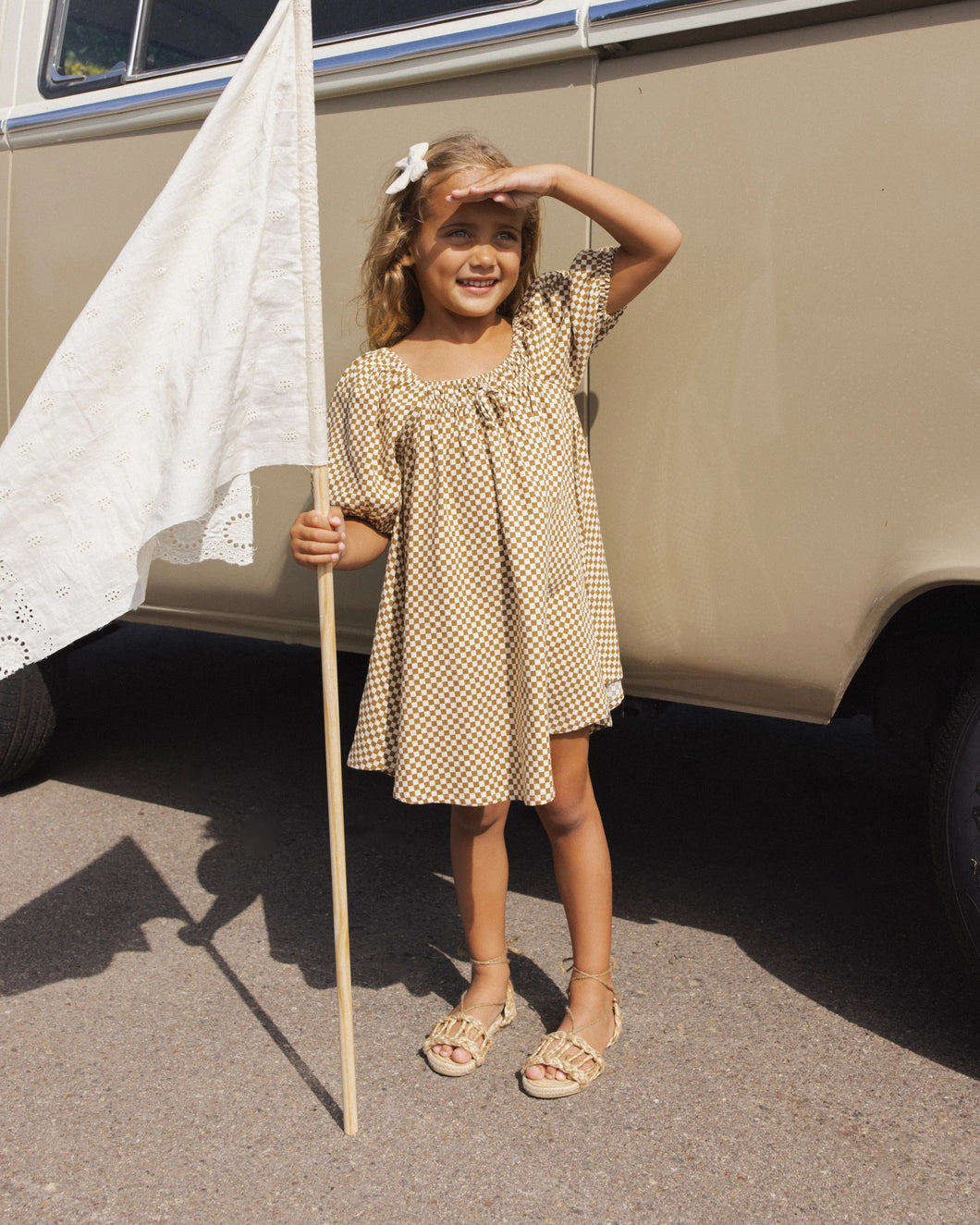 Sabrina Mini Dress || Ocre Check