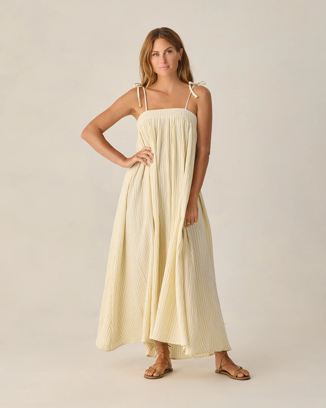 Malea Dress || Citron Stripe