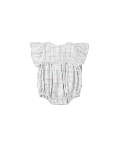 Kalea Romper || Light Blue Plaid