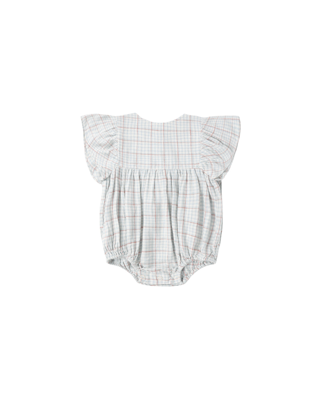 Kalea Romper || Light Blue Plaid
