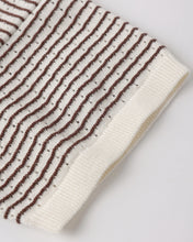 Boxy Crop Knit Tee | Teen | Chocolate Stripe
