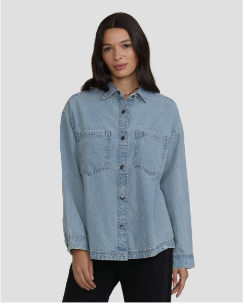 Mix Match Long Sleeve Denim Overshirt