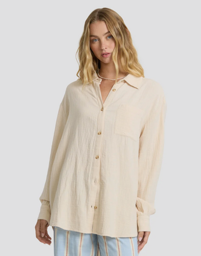 Wanderer Solid Long Sleeve Woven Top