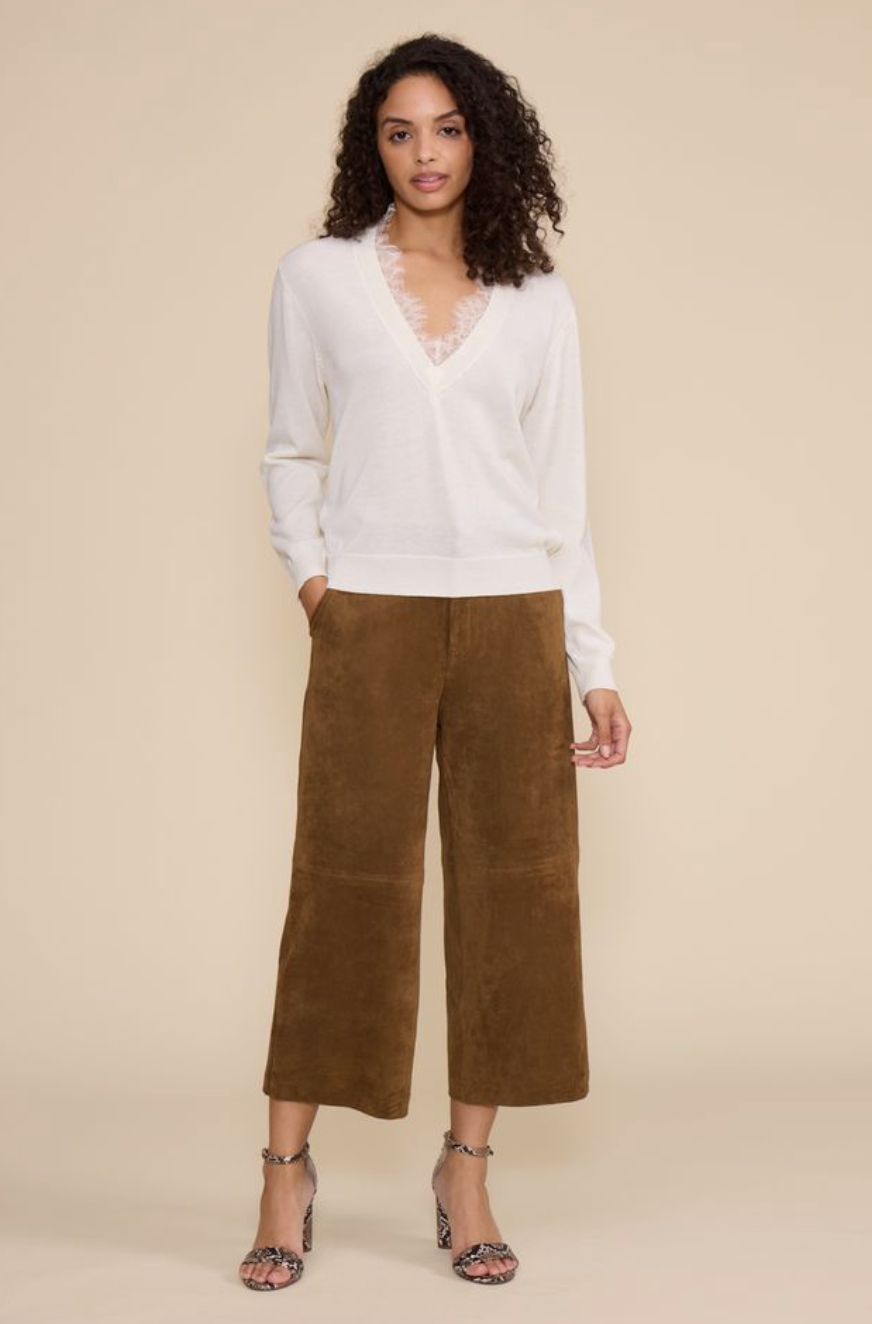 Jessie Cropped Faux Suede Pant