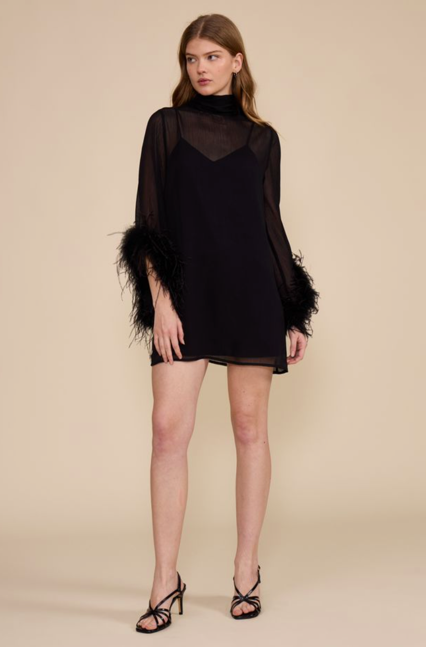 Harley Feather Trim Dress