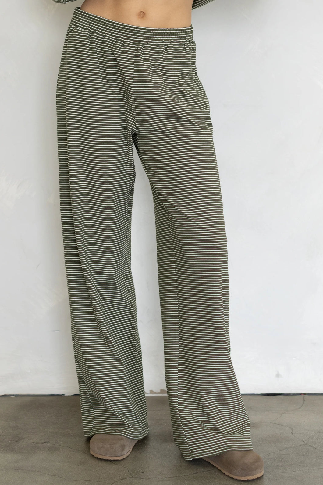 Olive Striped Pants | TBP14183