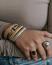 Agnes Crystal Bangle Cuff Bracelet | Gold