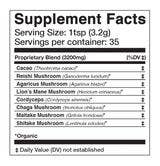 Adaptogenic Powder | Organic, 7 Medicinal Mushrooms + Cacao