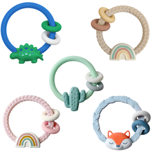 Ritzy Rattle™ Silicone Teether Rattles  | Highland Cow