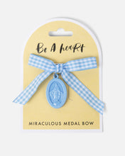 Miraculous Medal Blue Gingham Petite Bow