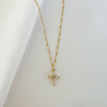 Petite CZ Cross Pendant Necklace