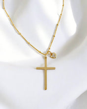 Theresa Charm Religious Cross Necklace Gold Filled