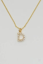 Gold Dainty Pearl Initial Pendant Necklace